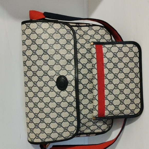Gucci Blue Messenger Bag/Wallets Authentic Vintage - Picture 6 of 16